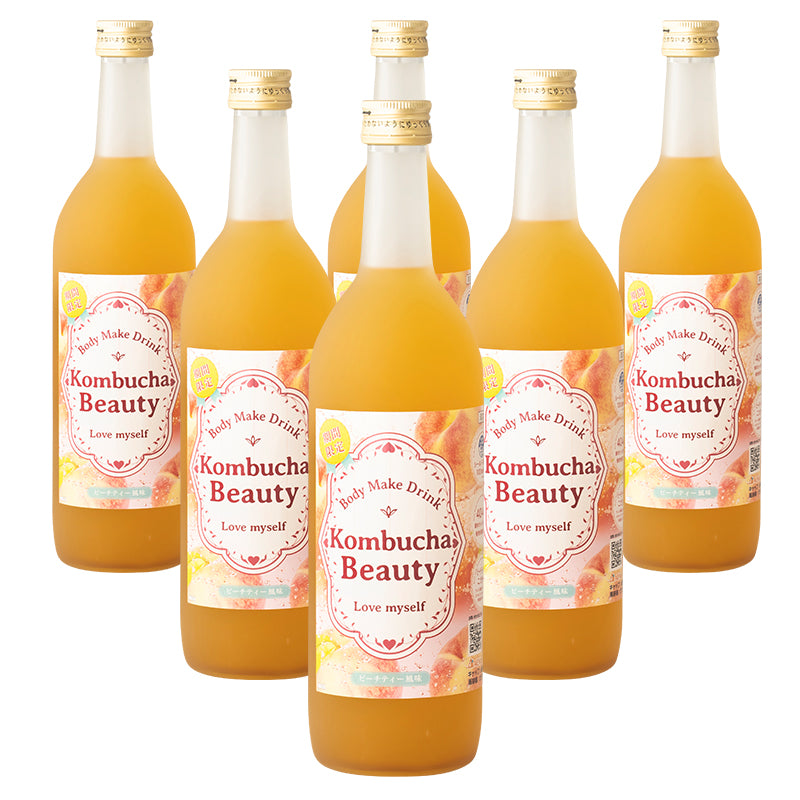 コンブチャビューティー ピーチティー風味 【6本セット】 置き換え 紅茶キノコ シールド乳酸菌